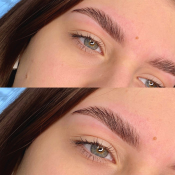 Долговременная укладка бровей с окрашиванием