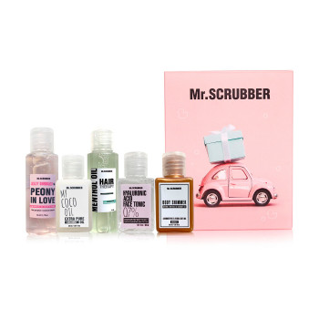 Набір Mr.Scrubber Travel Box (універсальна олія + шампунь для волосся + гель для душу + шимер для тіла + тонік для обличчя)