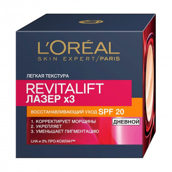 Денний крем для обличчя L'Oreal Paris Revitalift Laser х3, SPF 25, регенерувальний, 50 мл