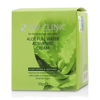 Зволожувальний крем для обличчя 3W Clinic Aloe Full Water Activating з екстрактом алое, 50 г