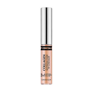 Освітлювальний колагеновий консилер для обличчя Enough Collagen Whitening Cover Tip Concealer 3 in 1, 02 Clear Beige