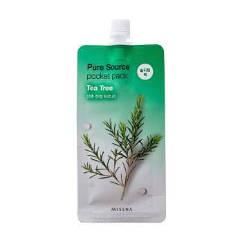 Нічна маска для обличчя Missha Pure Source Pocket Pack Tea Tree з екстрактом чайного дерева, 10 мл