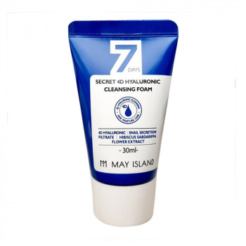 Пінка для вмивання May Island 7 Days Secret 4D Hyaluronic Cleansing Foam, 30 мл (мініатюра)