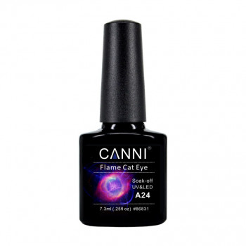Гель-лак Canni Flame Cat Eye Soak-Off UV & LED Вогняне котяче око А24, 7.3 мл