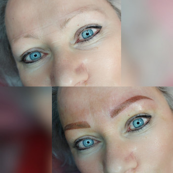 Пудровые бровки