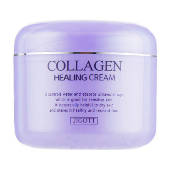 Живильний крем для обличчя Jigott Collagen Healing Cream з колагеном, 100 мл