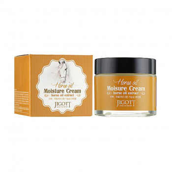 Зволожувальний крем для обличчя Jigott Horse Oil Moisture Cream з кінським маслом, 70 мл