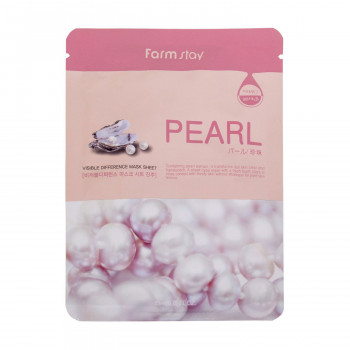Тканинна маска для обличчя FarmStay Visible Difference Mask Sheet Pearl з екстрактом перлів, 23 мл