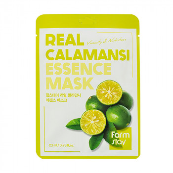 Тканинна маска для обличчя FarmStay Real Calamansi Essence Mask з екстрактом каламансі, 23 мл
