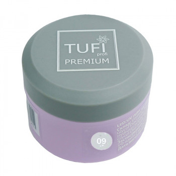 Гель для нарощування нігтів Tufi profi Premium UV/LED Gel з шимером, 09 White Frost, 30 г