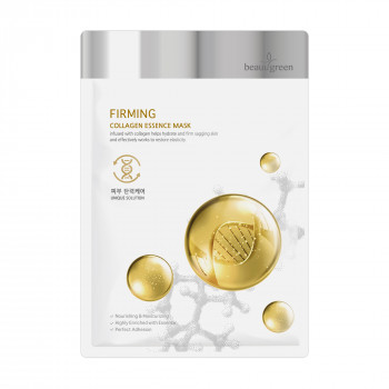 Тканинна маска для обличчя Beauugreen Premium Firming Collagen Essence Mask на основі морського колагену , 23 г