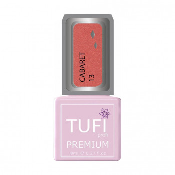 Гель-лак для нігтів Tufi profi Premium Cabaret 13 Кавунний з блискітками, 8 мл