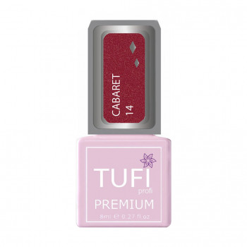 Гель-лак для нігтів Tufi profi Premium Cabaret 14 Каберне з блискітками, 8 мл
