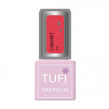 Гель-лак для нігтів Tufi profi Premium Cabaret 11 Корал з блискітками, 8 мл