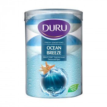 Туалетне мило DURU Fresh Sensations Ocean Breeze Soap Океанський бриз, 4*100 г (екопак)