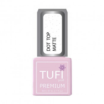 Топ для гель-лаку Tufi Profi Premium Dot Top Matte матовий, з дрібною крихтою, 8 мл