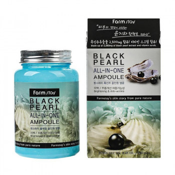 Ампульна сироватка для обличчя FarmStay Black Pearl All-In-One Ampoule з екстрактом чорних перлів, 250 мл