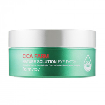 Патчі для шкіри навколо очей FarmStay Cica Farm Nature Solution Eye Patch з екстрактом центелли азіатської, 60 шт