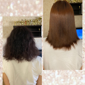 На фото волосы вымыты ПОСЛЕ процедуры шампунем и высушены ТО