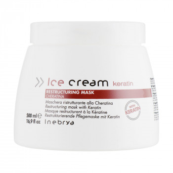 Відновлювальна маска для волосся Inebrya Ice Cream Keratin Restructuring Mask з кератином, 500 мл