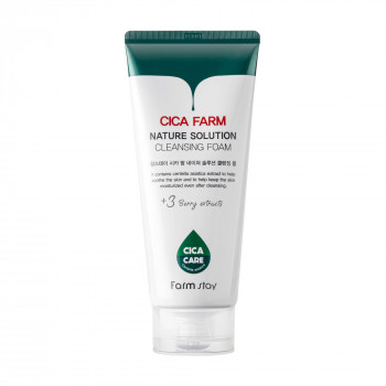 Пінка для вмивання обличчя FarmStay Cica Farm Nature Solution Cleansing Foam з екстрактом центелли азіатської, 180 мл