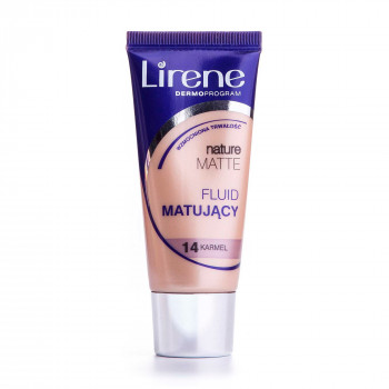 Матувальний тональний флюїд для обличчя Lirene Nature Matte Fluid, 14 Carmel, 30 мл