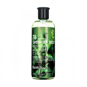 Зволожувальний тонер для обличчя FarmStay Green Tea Seed Premium Moisture Toner з насінням зеленого чаю, 350 мл