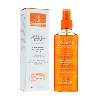 Суха олія для засмаги Collistar Supertanning Moisturizing Dry Oil SPF 15, 200 мл