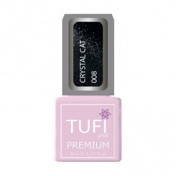 Гель-лак для нігтів Tufi Profi Premium Crystal Cat, 008 Чорний діамант, 8 мл