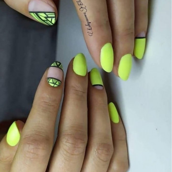 Маникюр лето яркий матовый, фото - Мастер маникюра Елена Лукьянова