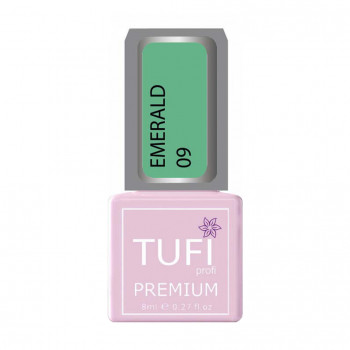 Гель-лак для нігтів Tufi profi Premium Emerald 09 Блакитна ялина, 8 мл