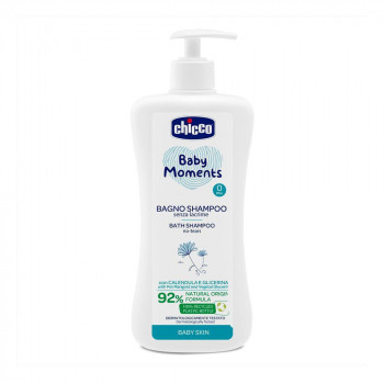 Дитячий шампунь-гель 2 в 1 для волосся та тіла Chicco Baby Moments Без Сліз, 750 мл