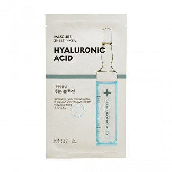 Зволожувальна тканинна маска для обличчя Missha Mascure Hydra Solution Sheet Mask з гіалуроновою кислотою, 28 мл