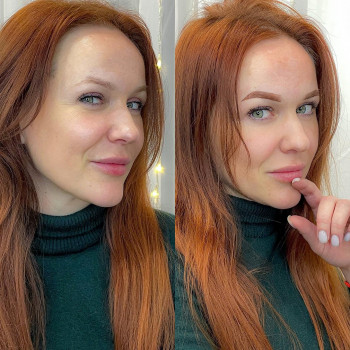 Одразу після перманенту брів