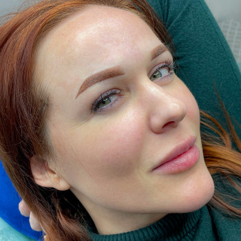 Одразу після перманенту брів