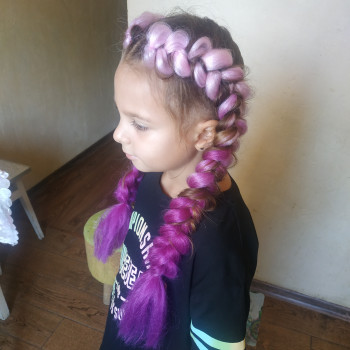 Плетение волос косички косы с канекалоном, фото - Парикмахер Юлия Зеленская