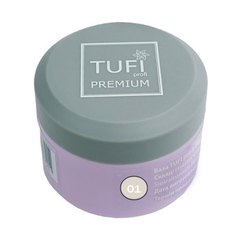 База для гель-лаку Tufi profi Premium Rubber French Base 01 Пряжене молоко, 30 мл
