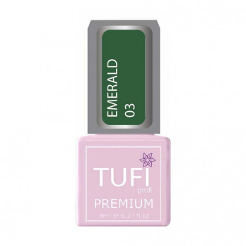 Гель-лак для нігтів Tufi profi Premium Emerald 03 Темно-зелений, 8 мл