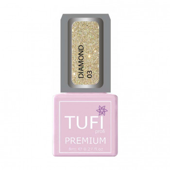 Гель-лак для нігтів Tufi profi Premium Diamond 03 Золота парча, 8 мл