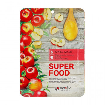 Тканинна маска для обличчя Eyenlip Super Food Apple Mask з екстрактом яблука, 23 мл