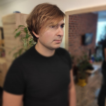 Чоловіча стрижка з чолкою ножицями, фото - Перукар Катерина Руденко