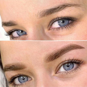 Допрвнили форму брів легким напиленням