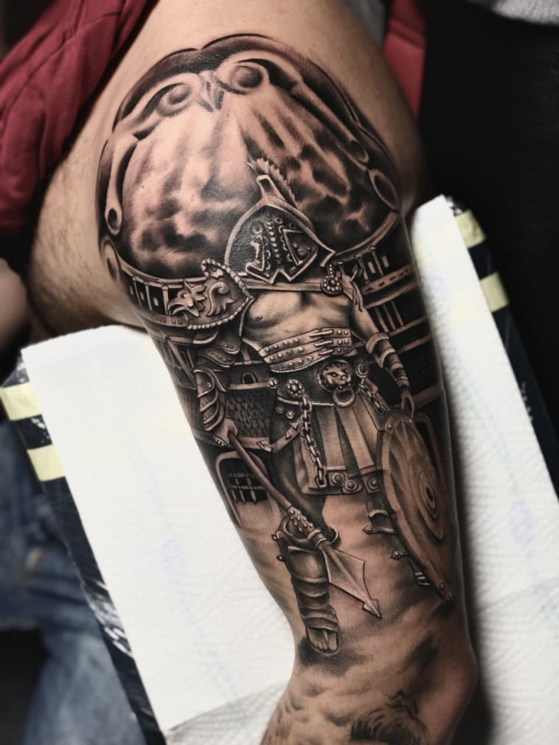 Тату воин, фото - Тату салон VeAn Tattoo & Piercing