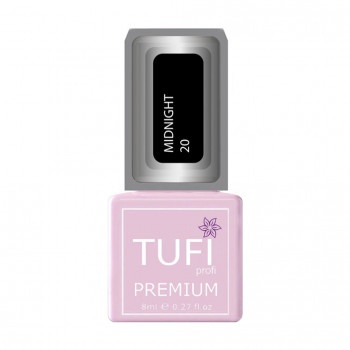 Гель-лак для нігтів Tufi profi Premium Midnight 20 Чорне затемнення, 8 мл
