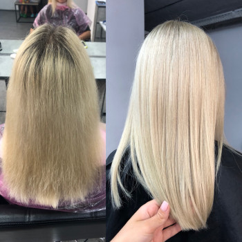 Блондирование, осветление корней, однотонный блонд
                    Перукар-колорист Ирина Вишневе