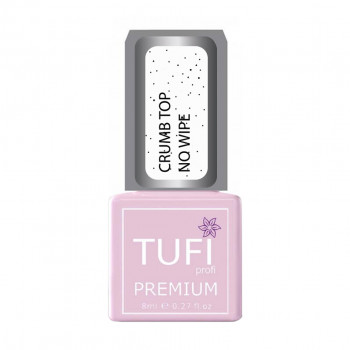 Топ для гель-лаку Tufi Profi Premium Crumb Top No Wipe без липкого шару, з крихтою, 8 мл