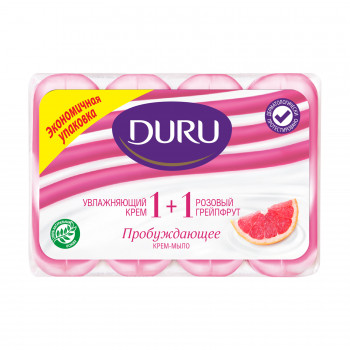 Крем-мило тверде DURU Зволожувальний крем та рожевий грейпфрут 1+1, 4*80 г