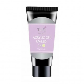 Акрил-гель для нігтів Tufi Profi Premium Acrylic Gel UV/LED, 14 Лимонний курд, 15 г