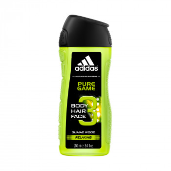 Гель для тіла, волосся та обличчя Adidas Pure Game Shower Gel 3 in 1 чоловічий, 250 мл