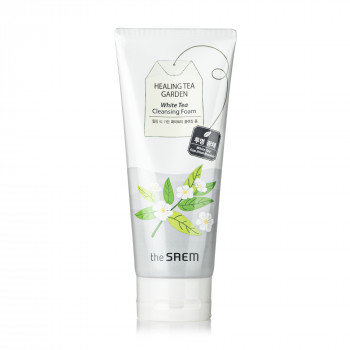 Пінка для вмивання The Saem Healing Tea Garden White Tea Cleansing Foam з екстрактом білого чаю, 150 мл